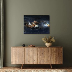 Tablou pe sticlă - Universul cu Nebula (70x50 cm)