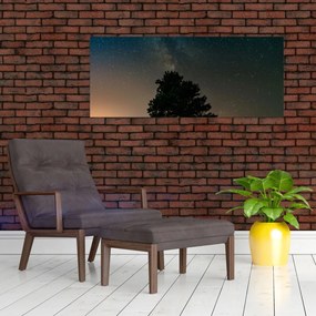 Tablou cu cerul nocturn și copaci (120x50 cm)