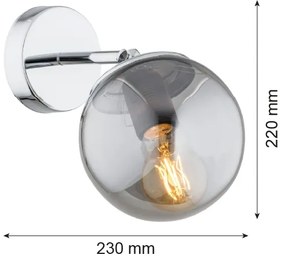 Lampă de perete SATELITE 1xE27/15W/230V crom lucios/gri Argon 3989