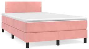 vidaXL Pat box spring cu saltea, negru, 120x190 cm, catifea