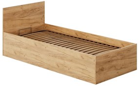 Pat de o persoană 90 cm Discutibles (stejar craft auriu) (cu somieră) (cu sp. depozitare). 1116311