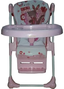 Scaun de masa pentru copii si bebe Baby Care™ reglabil in 3 trepte,pliabil, centura de siguranta, sezut comfortabil, masuta detasabila, functie