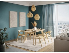 Masă de dining cu blat cu aspect de lemn de stejar 100x180 cm Lago – TemaHome