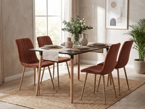 Scaun de catifea maro castan LAVA