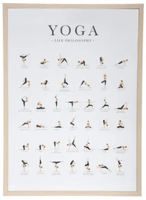 Poster Yoga, rama MDF, sticla, 52x72 cm