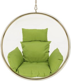 Scaun suspendat, transparent/ auriu/ verde, BUBBLE NEW TIP 1