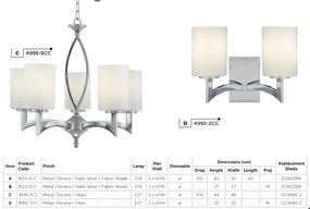 Aplica de perete design modern Gina 4992-2CC SRT