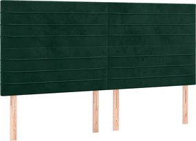 vidaXL Tăblie de pat verde închis 180x5x118/128 cm catifea