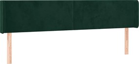 vidaXL Tăblie de pat cu aripioare verde închis 183x16x78/88 cm catifea