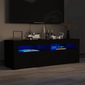 804356 vidaXL Comodă TV cu lumini LED, negru, 120x35x40 cm