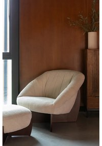 Taburet bej cu tapițerie din țesătură bouclé Emilius – Dutchbone