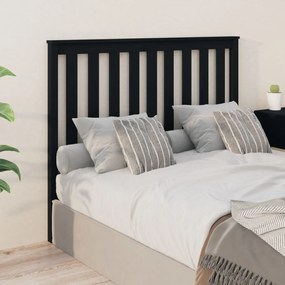 vidaXL Tăblie de pat, negru, 126x6x101 cm, lemn masiv de pin