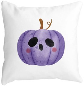 Perna Decorativa cu motiv de Halloween 10, 40x40 cm, Alba, Mata, Husa Detasabila, Burduf