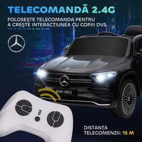 HOMCOM Mașină Electrică pentru Copii 3-8 Ani cu Telecomandă și Claxon, Negru, 111.5x69x52.5 cm | Aosom Romania