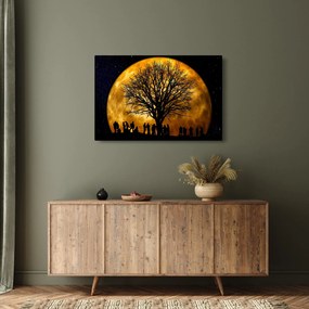 Tablou cu luna și siluete (90x60 cm)