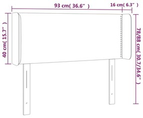 Tablie de pat cu aripioare albastru 93x16x78 88 cm textil 1, Albastru, 93 x 16 x 78 88 cm