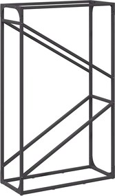 vidaXL Suport pentru lemne de foc negru Oțel laminat la rece