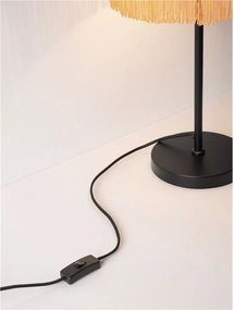 Veioza cu abajur din catifea si franjuri galben mustar VELVY