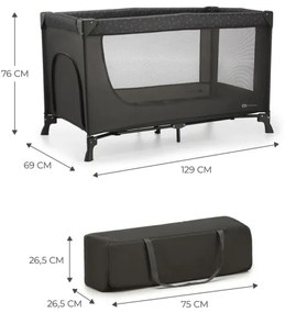 Pătuț de voiaj KINDERKRAFT JOY gri