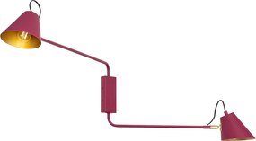 Lune Modern Adjustable 2-Light Wall Lamp - Purple with Gold Interior