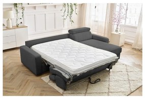 Colțar gri închis extensibil cu tapițerie din catifea reiată (cu colț variabil) Monaco – Bobochic Paris