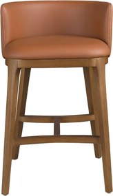 Scaun de bar design LUX, Nuc, Piele sintetica, Brown
