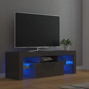 Comoda TV cu lumini LED, gri extralucios, 120x35x40 cm 1, gri foarte lucios