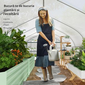 Outsunny Seră de grădină tunel de dimensiuni mari cu acoperiș PE cadru din oțel ușă rulabilă și 12 ferestre 8 x 3 x 2 m alb | Aosom Romania