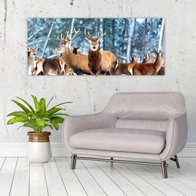 Tablou - Turma de căprioare (120x50 cm)