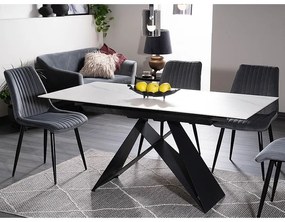 Masa de bucaterie Westin I, 120 x 80 cm, marmura/negru