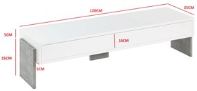 Masă TV Zantra (Alb + piatră). 1055294