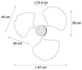 Plafoniera orientala din alama cu negru cu 3 lumini - Louka
