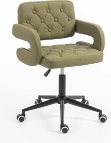 HR8403K Scaun Khaki Piele Ecologica Premium Soft cu Bază Neagră