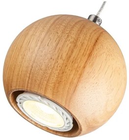 Lampă suspendată pe cablu 1xGU10/10W/230V, Ø 11 cm, lemn masiv/frasin
