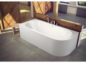 Cada baie asimetrica alba, acril, 180 x 80 cm, orientare stanga, Besco Avita 1800x800 mm, Stanga