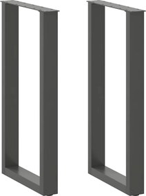 vidaXL Picioare de masă de bar în formă de U, 2 buc., antracit, 50x(90-91) cm, oțel