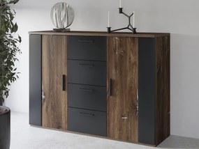 Comodă Signat Typ 26 (Negru + Stejar flagstaff + argintiu). 1107659