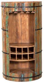 Dulap vinotecă în culoare naturală din lemn reciclat număr sticle 8, 60x115 cm Kaveri – Interia Home &amp; Living