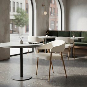 Fotoliu de sufragerie de design, crem/fag, NIZAR TYP 1