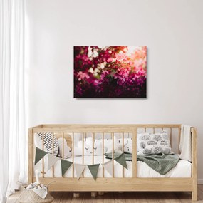 Tablou pe sticlă cu florile tufișului înflorit (70x50 cm)