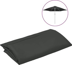 vidaXL Pânză de schimb umbrelă de soare de grădină, antracit, 300 cm