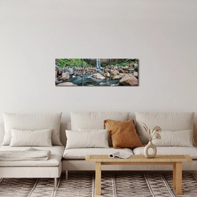 Tablou - Cascada Svartifoss, Islanda (cu ceas) (90x30 cm)