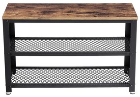 Vasagle Bancă pentru hol cu spațiu pentru pantofi INDY, 73x30x45cm, maro/negru