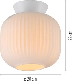 Schöner Wohnen 13574-16 - Plafonieră NAMI 1xE27/25W/230V, diam. 20 cm, albă