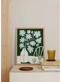 Poster 30x40 cm Blue Flowers &amp; Red Wine – Anouk van Cleef – The Poster Club