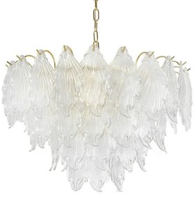 Lustra suspendata metal auriu si sticla SCARLETT 80