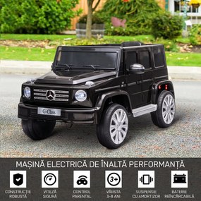 HOMCOM Mașină Electrică pentru Copii 3-8 Ani, 3-5km/h, cu Telecomandă, Bord, Centură, Muzică și Faruri LED, Negru | Aosom Romania