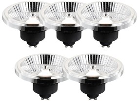 Set de 5 becuri LED GU10 AR111, dimabile în 3 trepte, 10W 800 lm, 2700 - 3700K