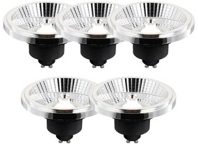 Set de 5 lămpi LED GU10 cu 3 trepte de intensitate luminoasă în Kelvin AR111 10W 800 lm 2700 - 3700K