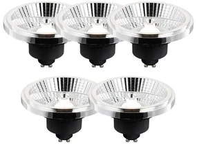 Set de 5 lămpi LED GU10 cu 3 trepte de intensitate luminoasă în Kelvin AR111 10W 800 lm 2700 - 3700K